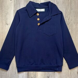 Boys Sweet Honey Collared Dress Shirt, Size 5T, Navy Blue